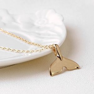 Gold Whale Tail Fin Necklace